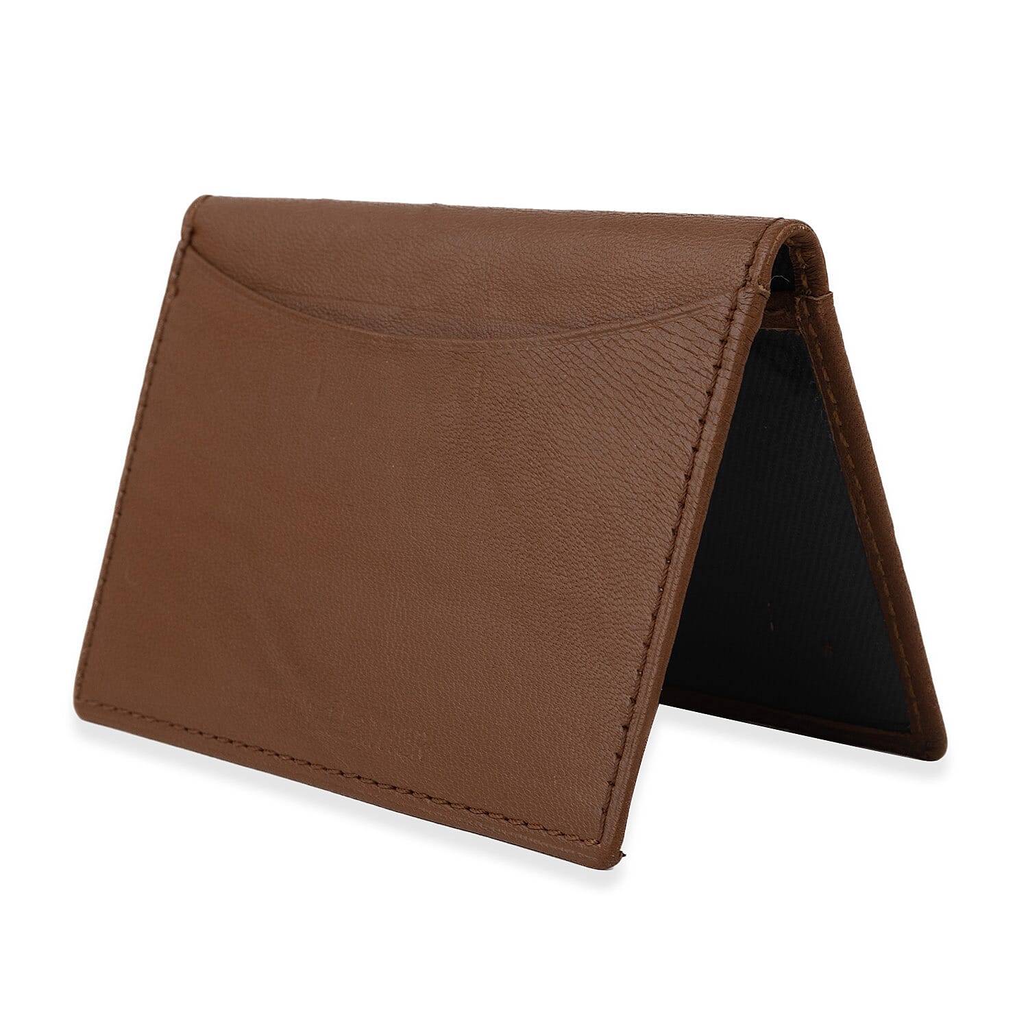 Leather Slim Credit Card Holder - Tan