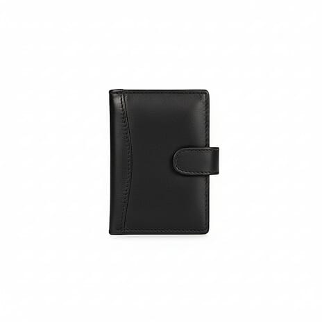 GENUINE LEATHER Bi-fold Wallet - Black