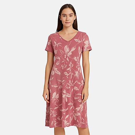 Sugar Crisp White Floral Print Dress (Size L) - Charm Pink