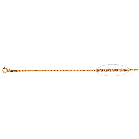Mega Gold Deal - 9K Yellow Gold Rope Necklace (Size - 18)