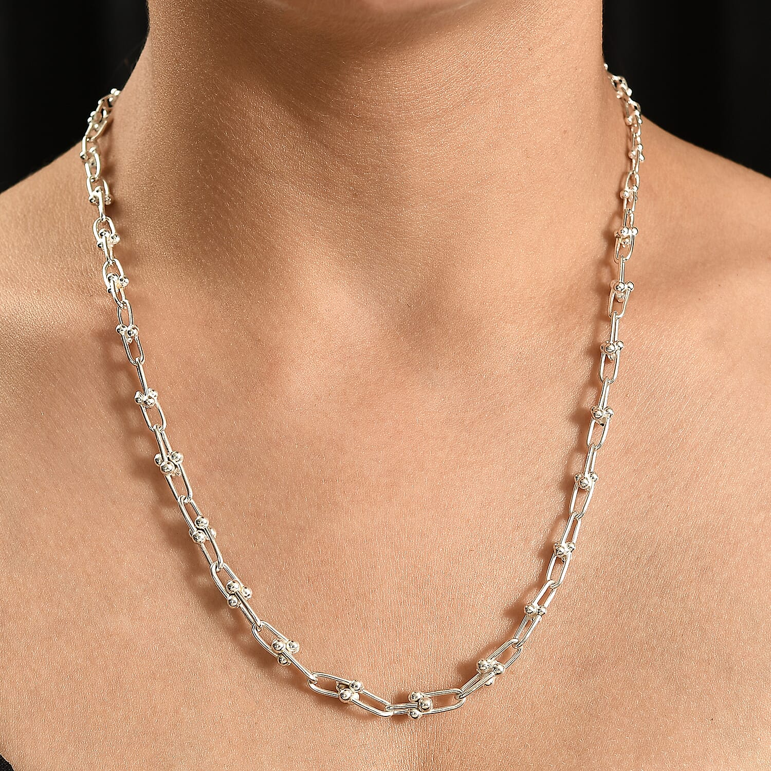 One Time Closeout Deal - Sterling Silver Industrial Necklace (Size 20) Silver Wt. 19.25 Gms. One Time Closeout Deal - Sterling Silver Industrial Necklace (Size 20) Silver Wt. 19.25 Gms.
