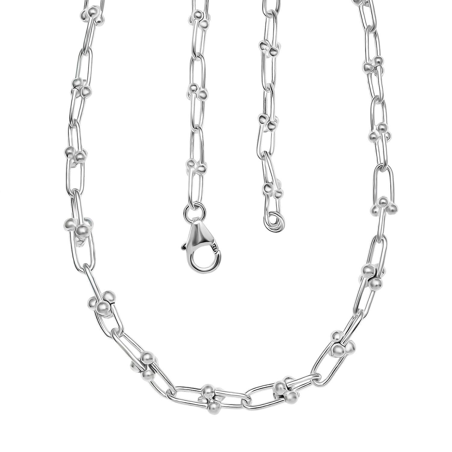 One Time Closeout Deal - Sterling Silver Industrial Necklace (Size 20) Silver Wt. 19.25 Gms.