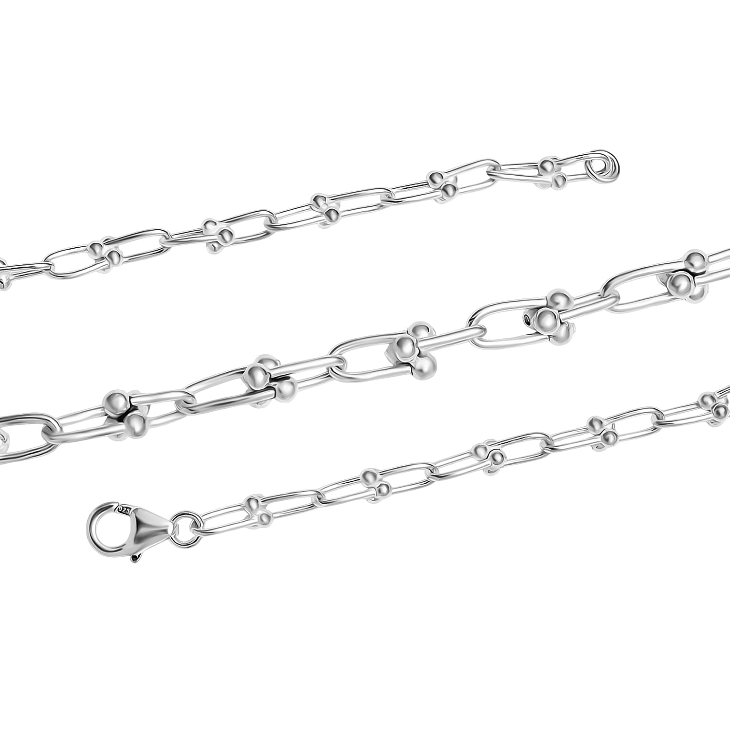 One Time Closeout Deal - Sterling Silver Industrial Necklace (Size 20) Silver Wt. 19.25 Gms.