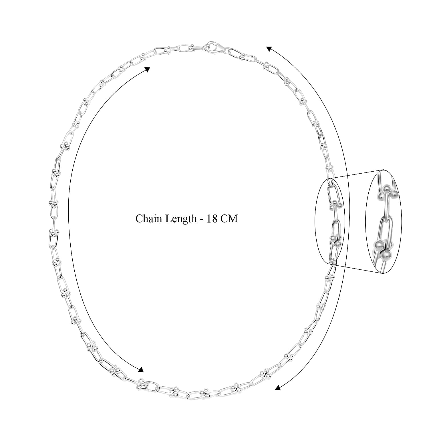 One Time Closeout Deal - Sterling Silver Industrial Necklace (Size 20) Silver Wt. 19.25 Gms.