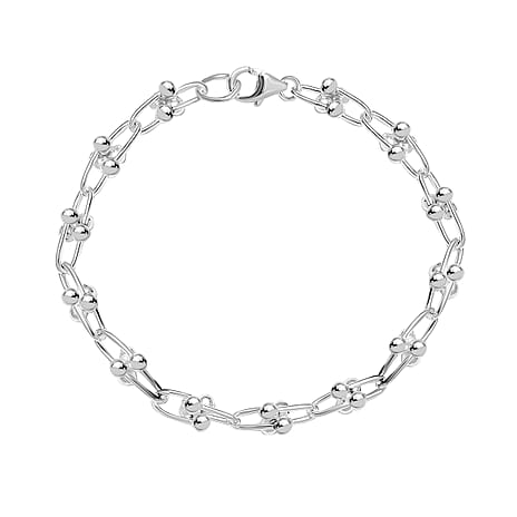 One Time Closeout Deal - Sterling Silver Industrial Bracelet (Size 7.5), Silver Wt. 8.50 Gms.