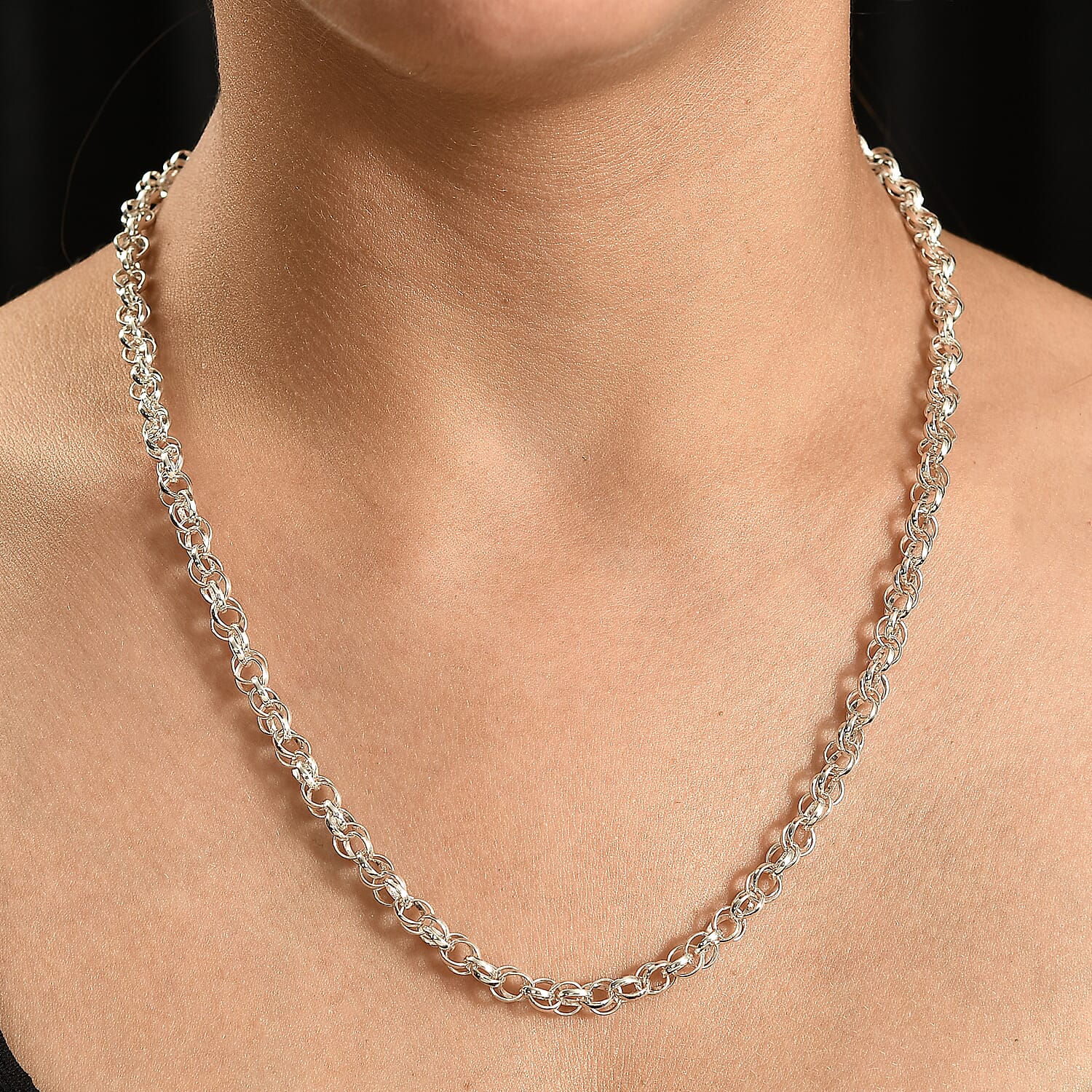 Sterling Silver Necklace (Size - 20), Silver Wt. 18.50 Gms.