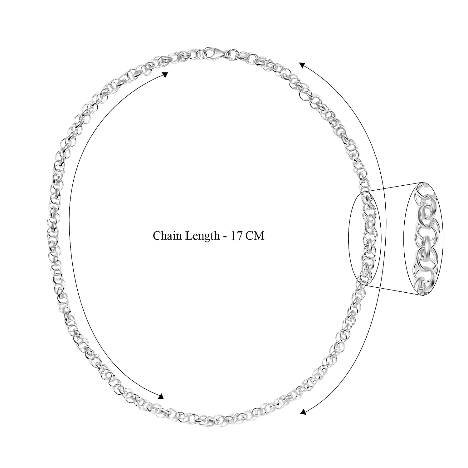 Sterling Silver Necklace (Size - 20), Silver Wt. 18.50 Gms.