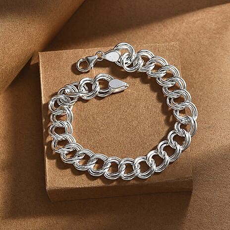 One Time Deal - Sterling Silver Curb Bracelet (Size - 7.5), Silver Wt. 16.60 Gms.