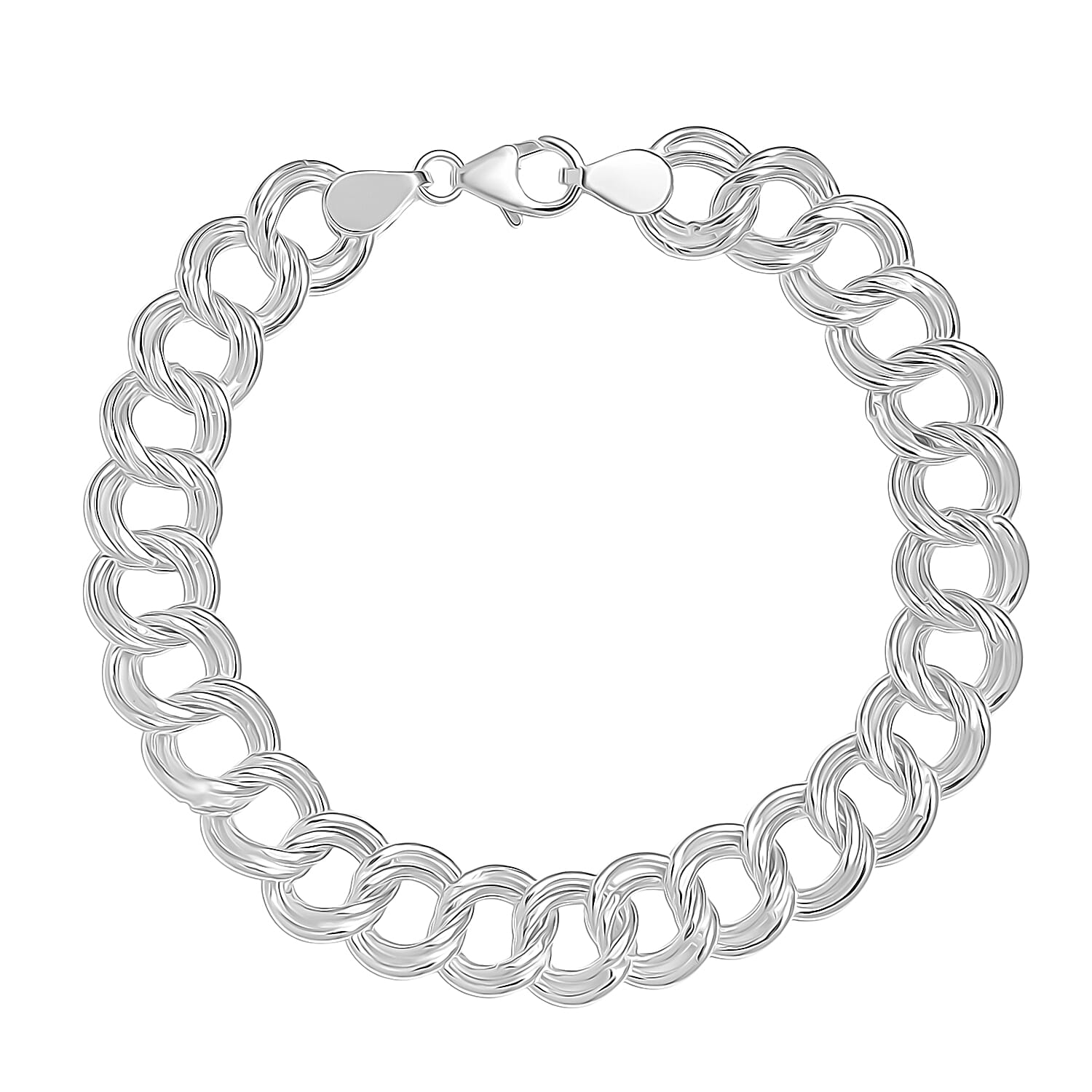 One Time Deal - Sterling Silver Curb Bracelet (Size - 7.5), Silver Wt.16.60 Gms. One Time Deal - Sterling Silver Curb Bracelet (Size - 7.5), Silver Wt.16.60 Gms.