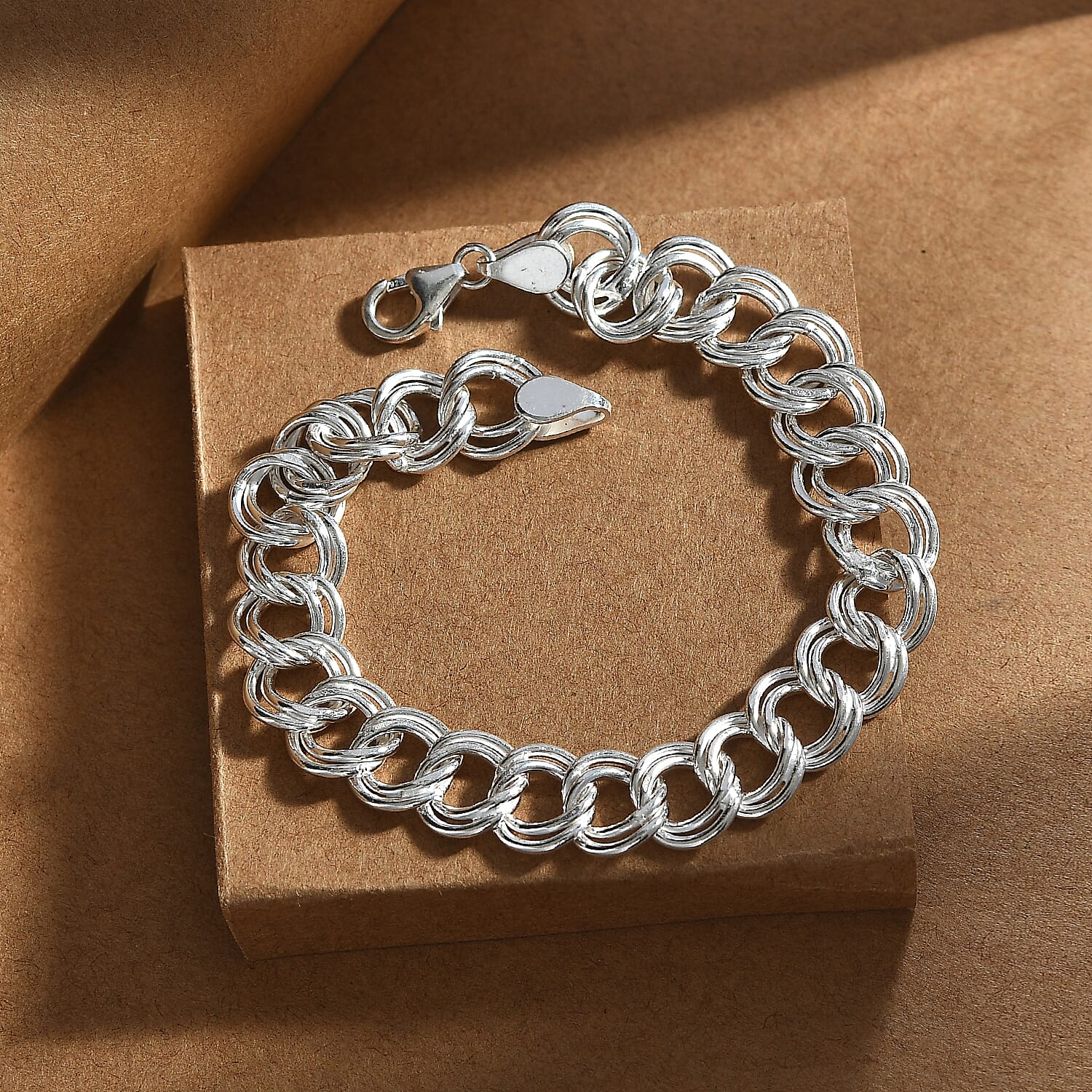 One Time Deal - Sterling Silver Curb Bracelet (Size - 7.5), Silver Wt.16.60 Gms. One Time Deal - Sterling Silver Curb Bracelet (Size - 7.5), Silver Wt.16.60 Gms.