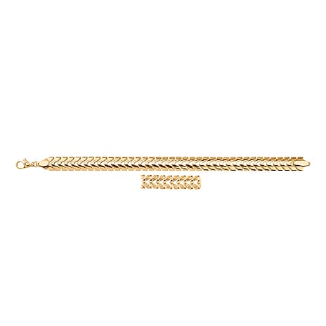 9K Yellow Gold Chevron Bracelet (Size - 7.5) with Lobster Clasp, Gold Wt. 7.20 Gms.