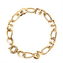 Closeout Deal - 9K Yellow Gold Figaro Bracelet (Size - 7.5) with Senorita Clasp, Gold Wt. 4.70 Gms.