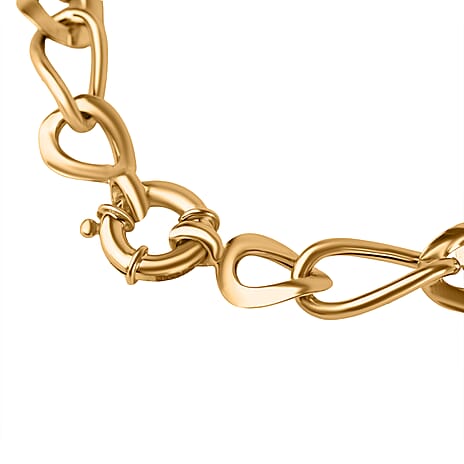 Closeout Deal - 9K Yellow Gold Figaro Bracelet (Size - 7.5) with Senorita Clasp, Gold Wt. 4.70 Gms.