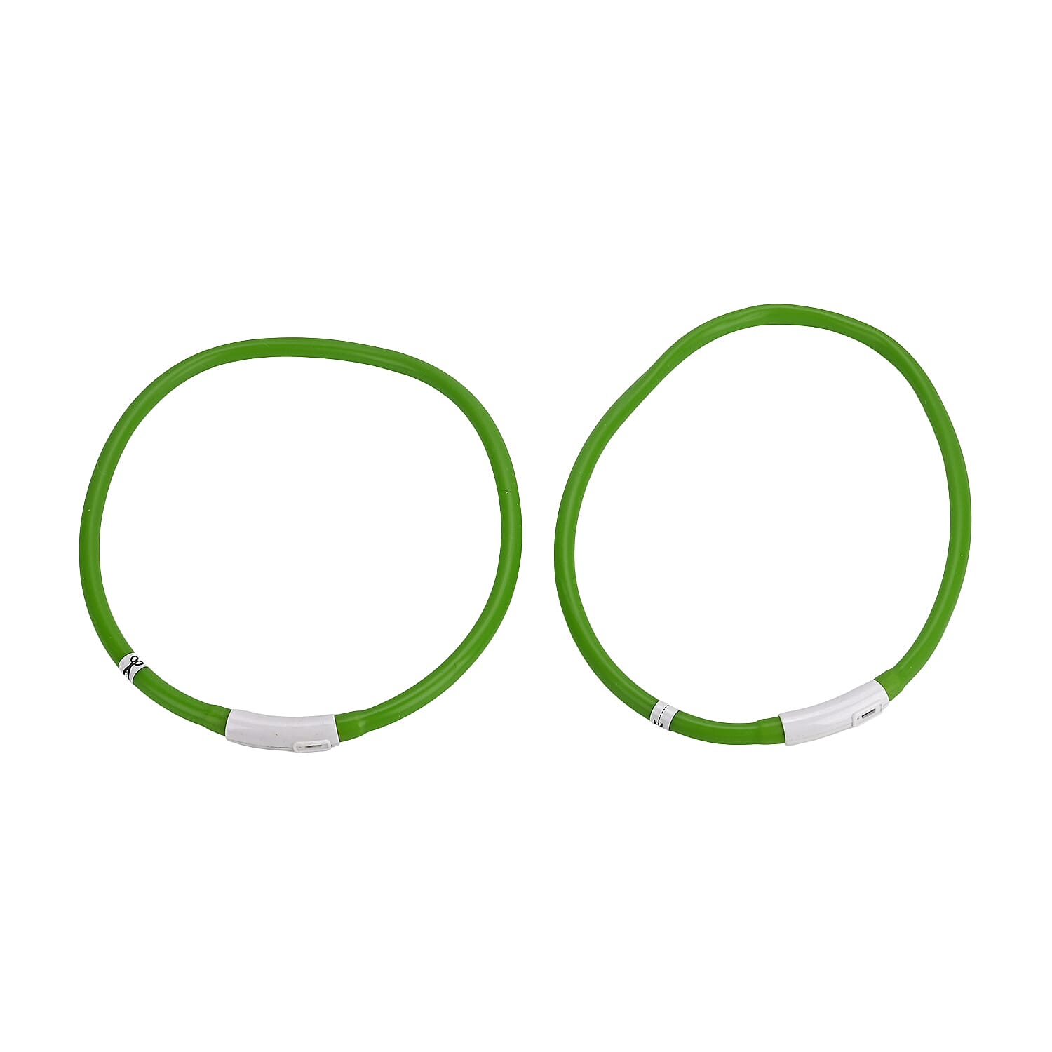 Set of 2 LED Pet Glow Collars -  Green