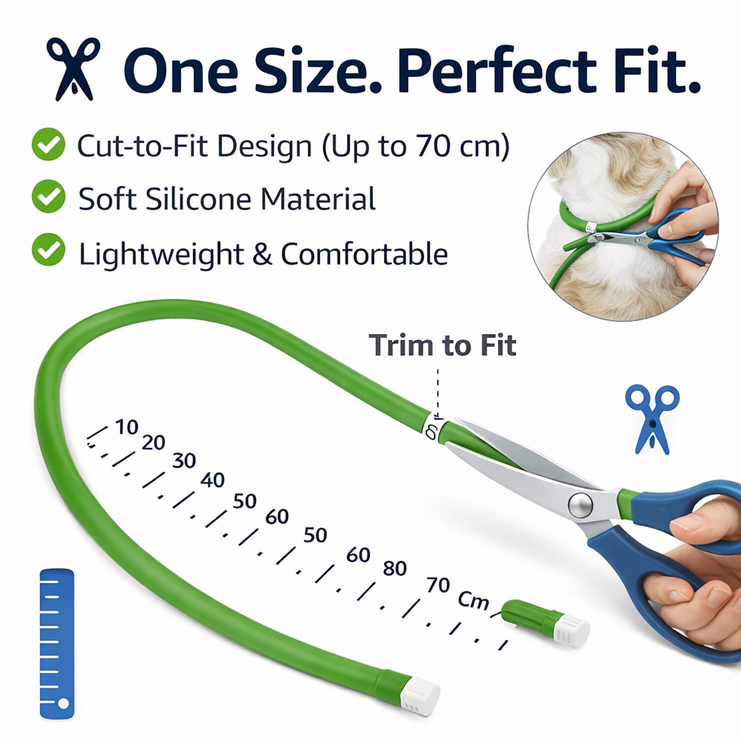 Set of 2 LED Pet Glow Collars -  Green