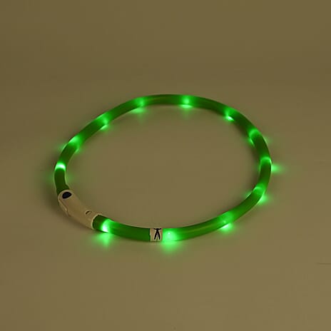 Set of 2 LED Pet Glow Collars -  Green