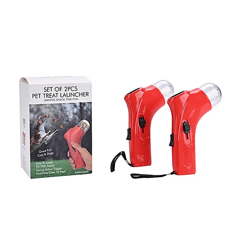 Set of 2 Pet Treat Launchers  - Red