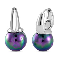 Set of 5 - Shell Pearl Hoop Earrings (Incl. White, Peacock, Pink, Golden and Sleeping Beauty Turquoise Colours) 40.00 Ct. each