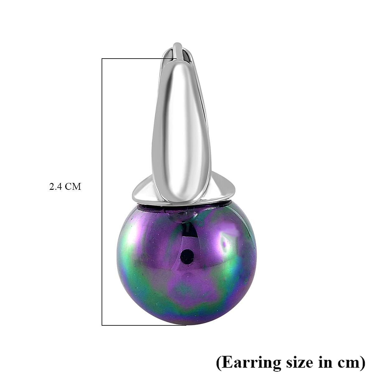 Peacock Color Shell Pearl Earring with Hoop 40.00 Ct.