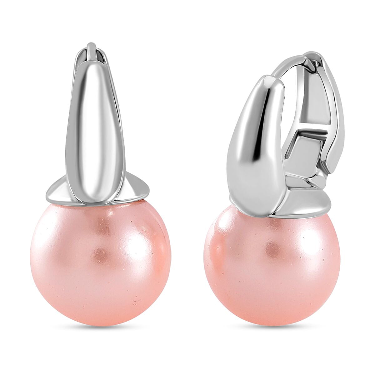 Pink Shell Pearl Earring with Hoop 40.00 Ct.