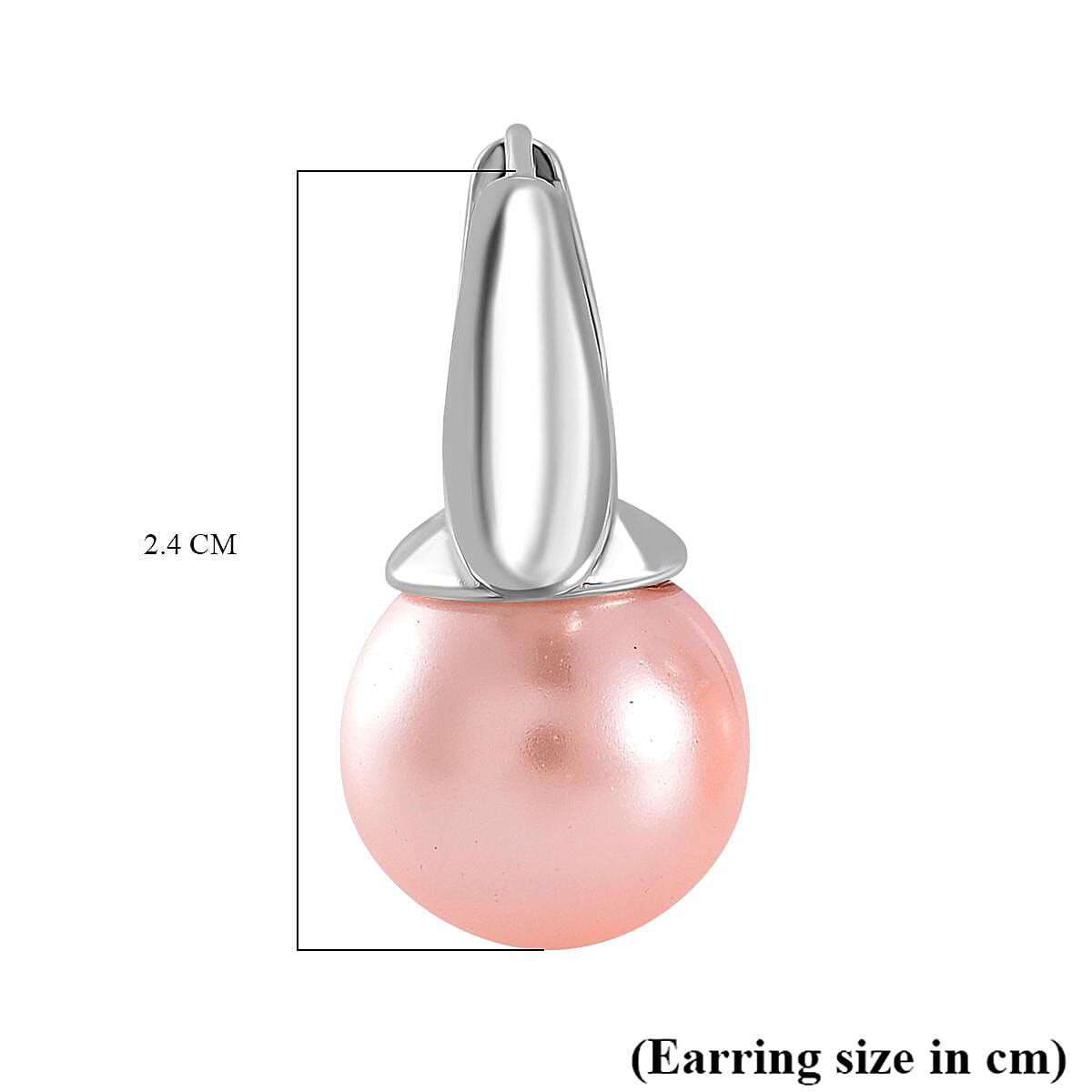 Pink Shell Pearl Earring with Hoop 40.00 Ct.