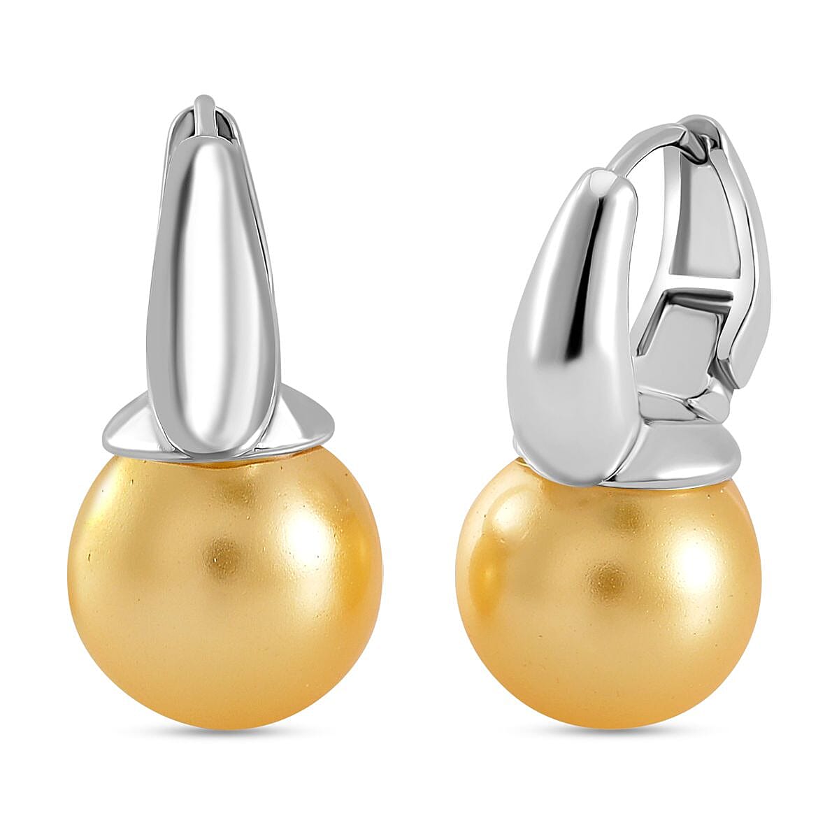 Golden Shell Pearl Earring with Hoop 40.00 Ct.