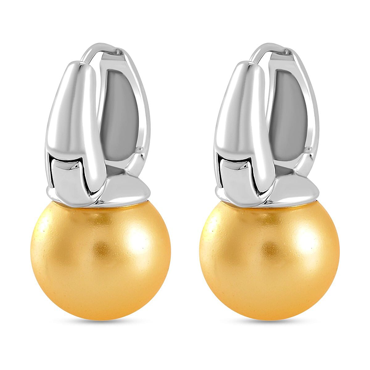 Golden Shell Pearl Earring with Hoop 40.00 Ct.