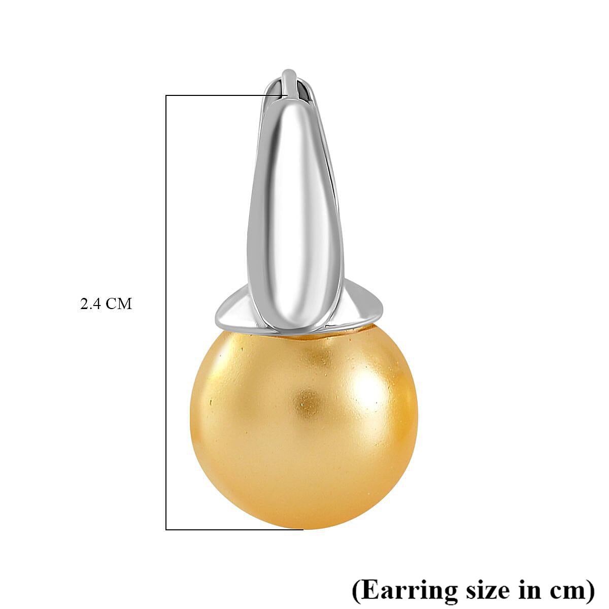 Golden Shell Pearl Earring with Hoop 40.00 Ct.