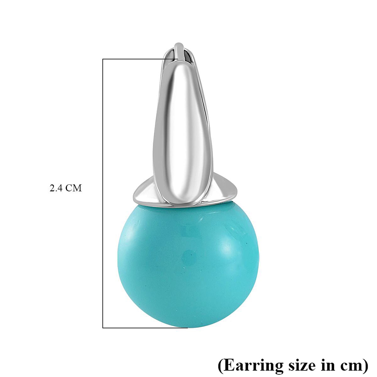 Sleeping Beauty Turquoise Shell Pearl Earring with Hoop 40.00 Ct.