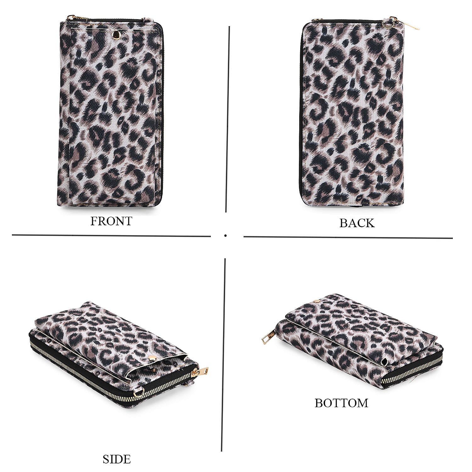 2 Piece Set - Leopard Pattern Tote Bag and Crossbody Bag