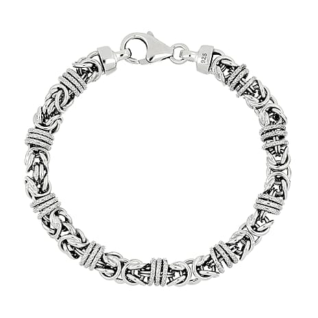 La Bella - Fine Italian Jewellery - Handmade Byzantine Sterling Silver Bracelet (Size - 7.5) with Lobster Clasp