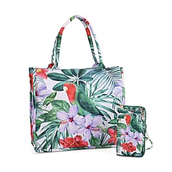 2 Piece Set - Leopard Pattern Tote Bag and Crossbody Bag