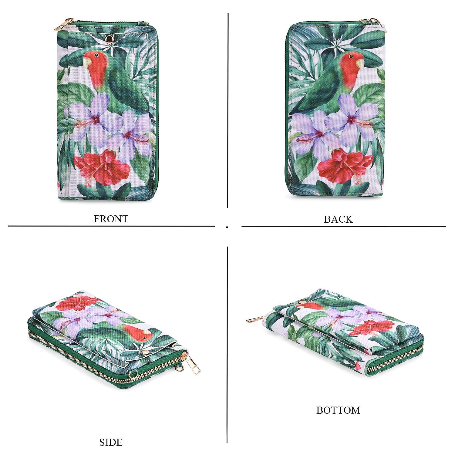 2 Piece Set - Tropical Pattern Tote Bag and Crossbody Bag 2 Piece Set - Tropical Pattern Tote Bag and Crossbody Bag