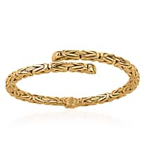 9K Yellow Gold Byzantine Openable Bangle (Size 7.5 Adjustable)