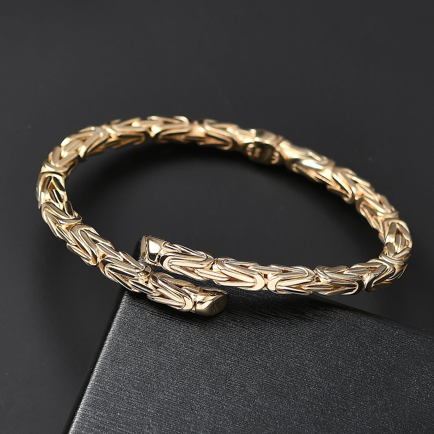 Ottoman Treasures 9K Yellow Gold Byzantine Bangle (Size 7.5 Adjustable), Gold Wt. 18.01 Gms.