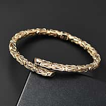 9K Yellow Gold Byzantine Openable Bangle (Size 7.5 Adjustable)