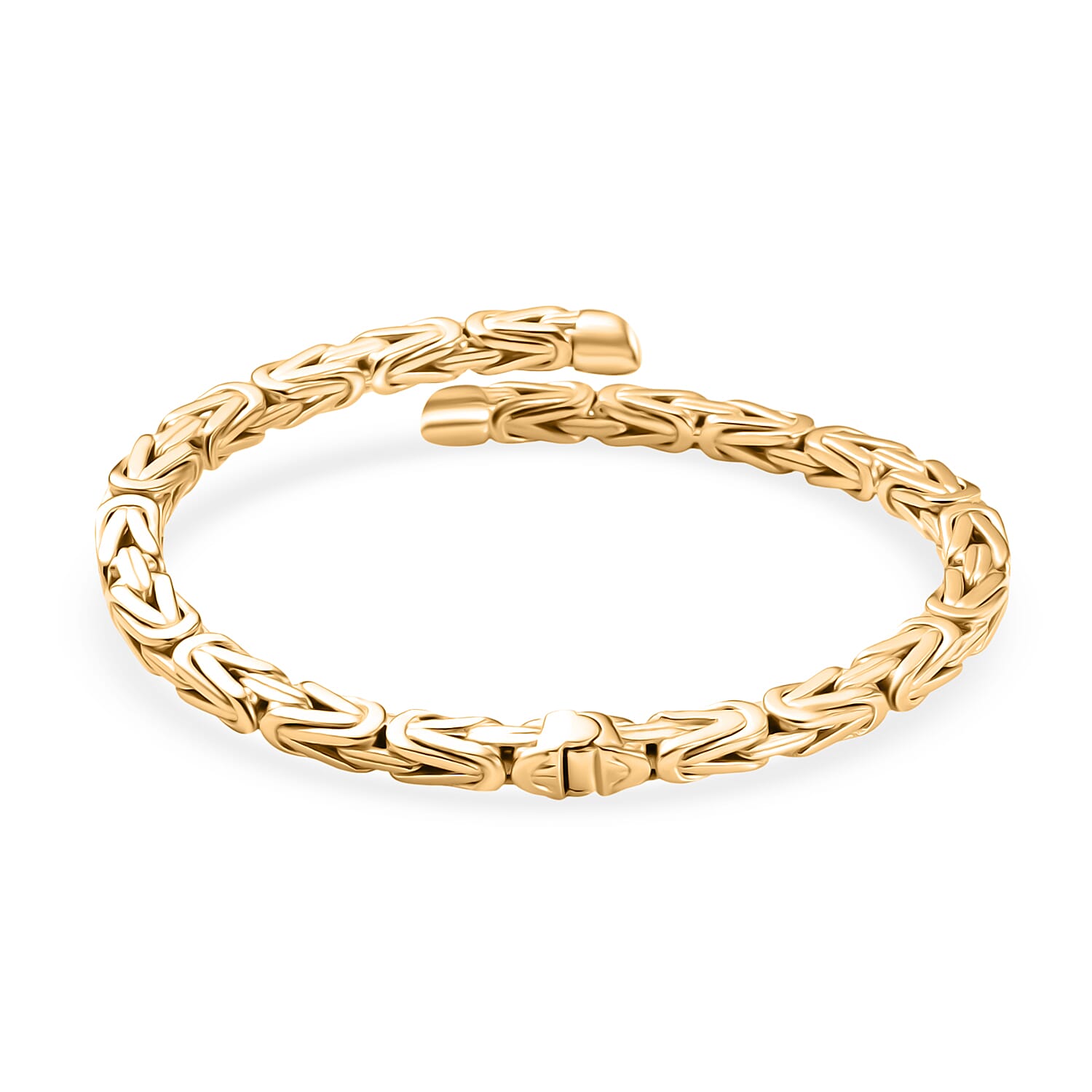 Ottoman Treasures 9K Yellow Gold Byzantine Bangle (Size 7.5 Adjustable), Gold Wt. 18.01 Gms.