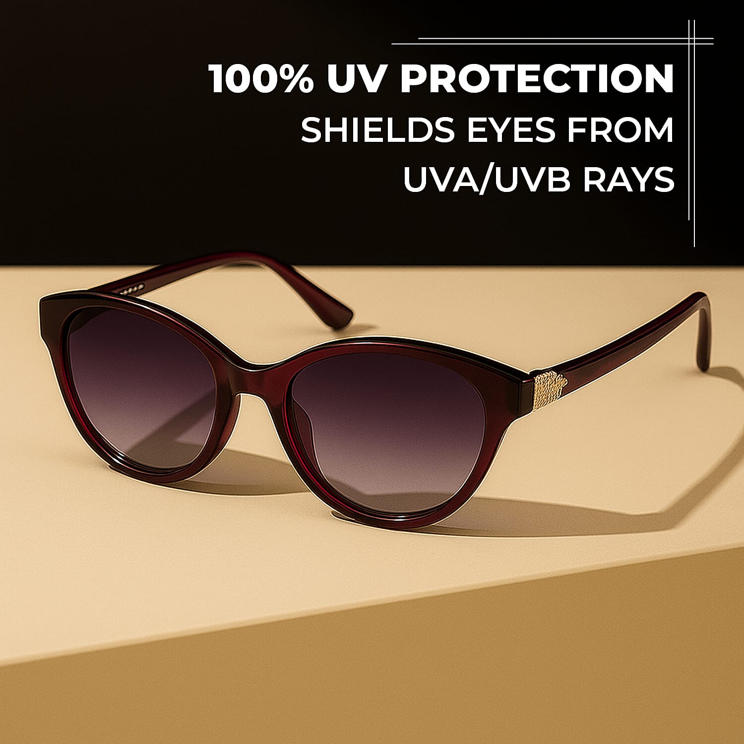 Catherine Denevue Sunglass - Burgundy