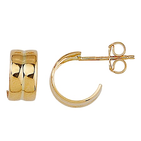 9K Yellow Gold Half Hoop Earring with Push Back 9K Yellow Gold Half Hoop Earring with Push Back