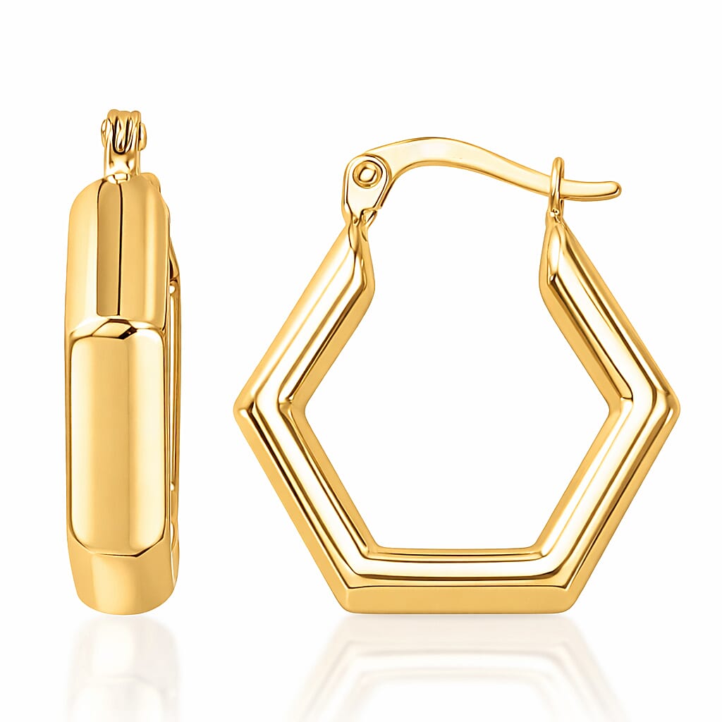 Ottoman Treasures 9K Yellow Gold Hoop Earring with Clasp