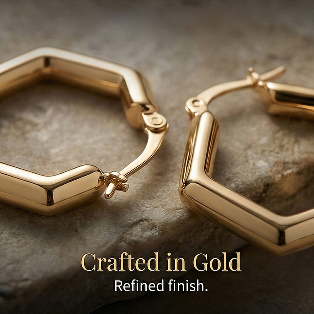 Ottoman Treasures 9K Yellow Gold Hoop Earring with Clasp