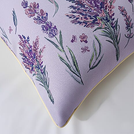 Signare Tapestry Collection - Designer Inspired Lavender Bloom Cushion (Size 45x45cm)
