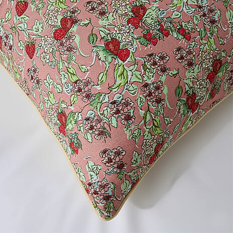 Signare Tapestry Collection - Designer Inspired Wild Stawberry Garden Cushion (Size 45x45cm) - Peach