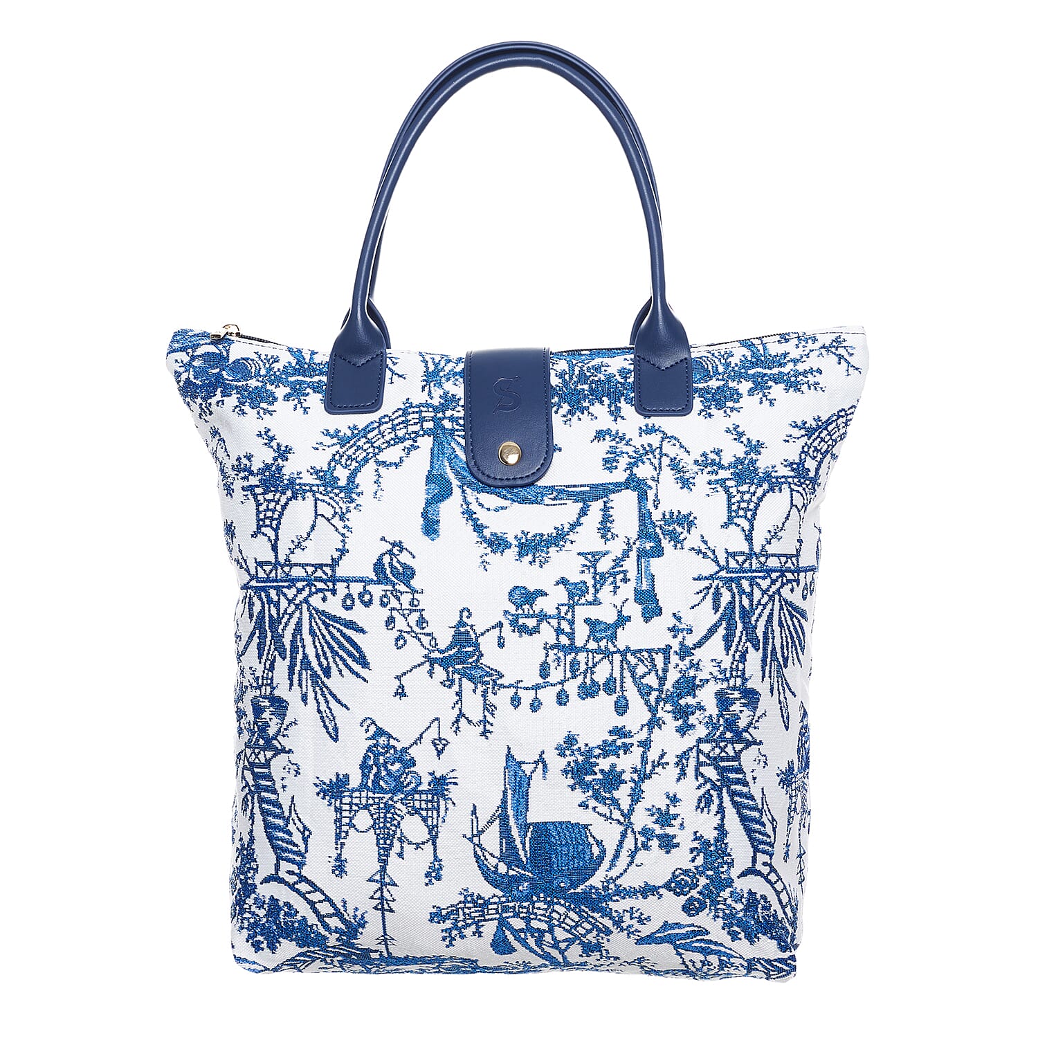 Signare Tapestry Collection - Designer Inspired Chinoiserie Foldable Tote Bag