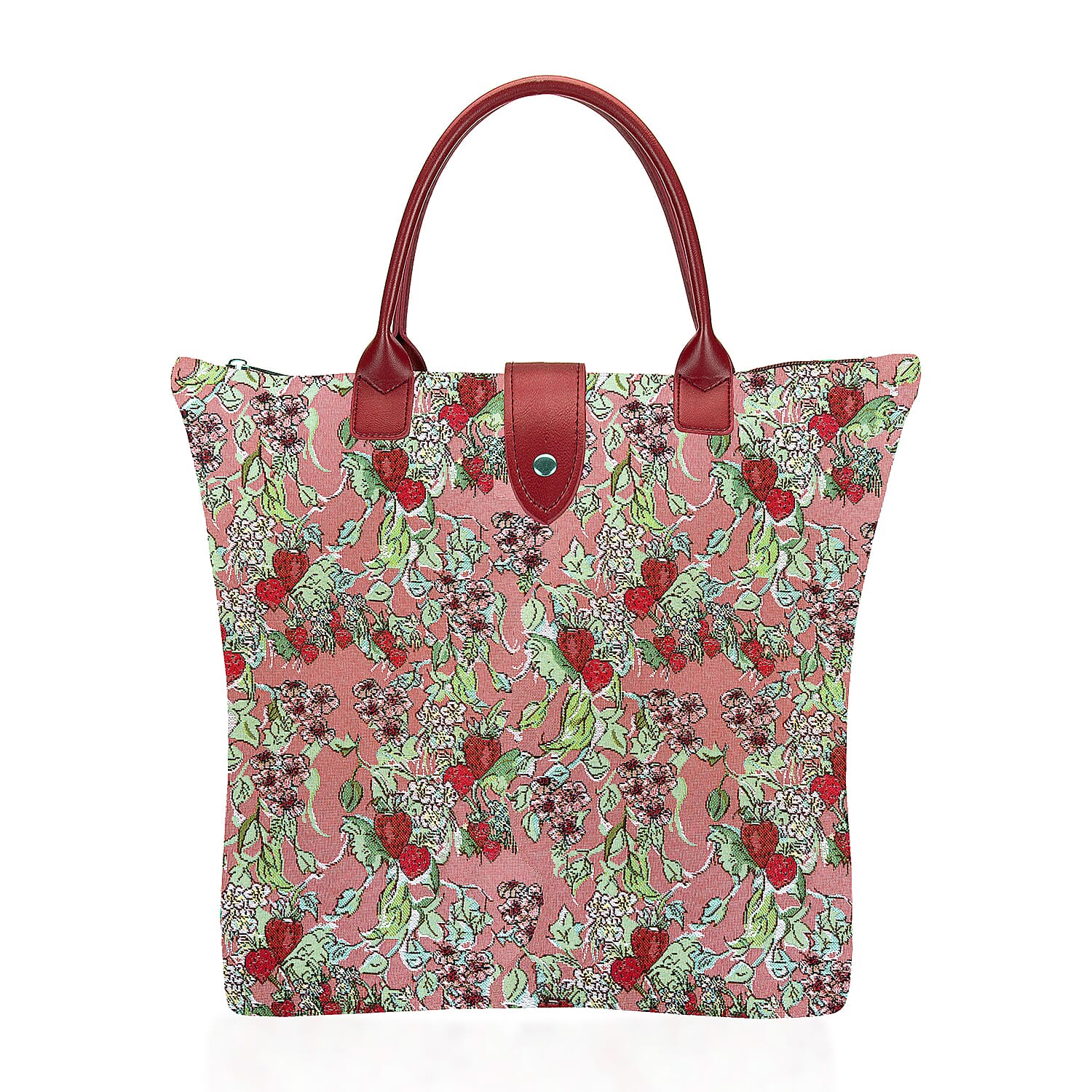 Signare Tapestry Collection - Designer Inspired Wild Stawberry Garden Foldable Tote Bag