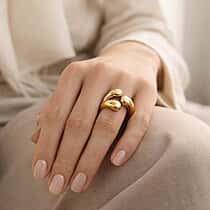 Designer Inspired 9K Yellow Gold Openwork Fluid Ring