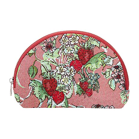 Signare Tapestry Collection - Designer Inspired Wild Strawberry GArden Cosmetic Bag