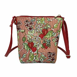 Signare Tapestry Collection - Designer Inspired Wild Strawberry Garden Sling Bag and Zip Coin Purse