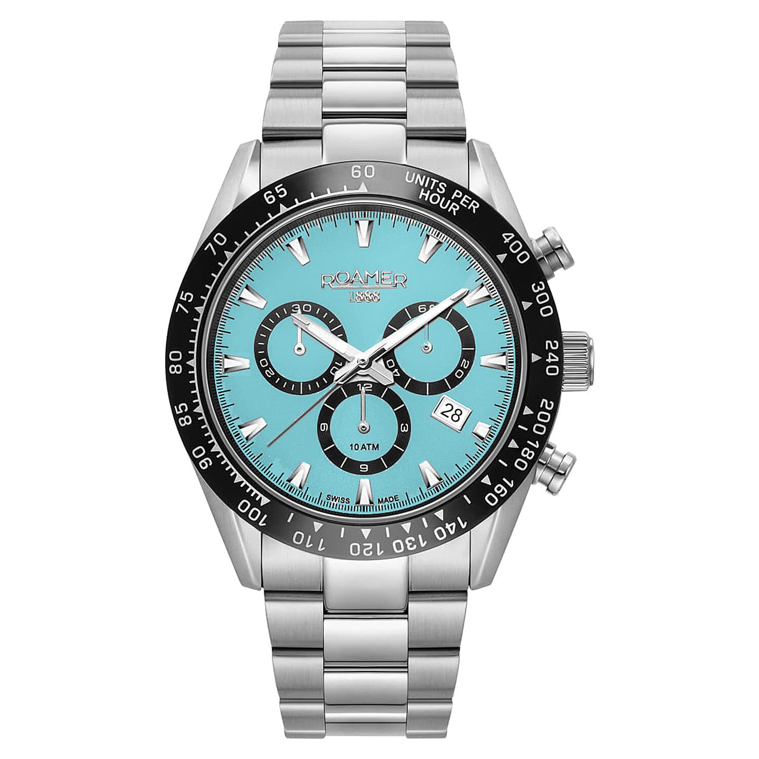 ROAMER-Monza-Swiss-Ronda-5030-Chrono-Movt-10ATM-WR-Blue-Dial-Mens-Watc