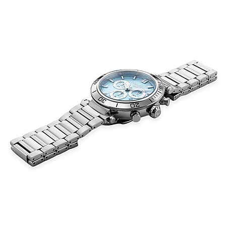 ROAMER Toscana Swiss Ronda-5030.D-A1C4 Movt. 5ATM WR Blue Dial Mens Watch with Silver Colour Stainless Steel Strap